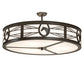 Meyda Lighting Horseshoe 36" 6-Light Timeless Bronze Semi-flush Mount Light With White Statuario Idalight Shade