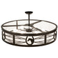 Meyda Lighting Horseshoe 36" 6-Light Timeless Bronze Semi-flush Mount Light With White Statuario Idalight Shade