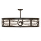 Meyda Lighting Horseshoe 36" 6-Light Timeless Bronze Semi-flush Mount Light With White Statuario Idalight Shade
