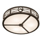 Meyda Lighting Horseshoe 36" 6-Light Timeless Bronze Semi-flush Mount Light With White Statuario Idalight Shade