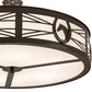 Meyda Lighting Horseshoe 36" 6-Light Timeless Bronze Semi-flush Mount Light With White Statuario Idalight Shade