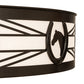 Meyda Lighting Horseshoe 36" 6-Light Timeless Bronze Semi-flush Mount Light With White Statuario Idalight Shade