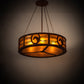 Meyda Lighting Horseshoe 42" 6-Light Rust Inverted Pendant Light With Amber Mica Shade Glass