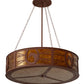 Meyda Lighting Horseshoe 42" 6-Light Rust Inverted Pendant Light With Amber Mica Shade Glass