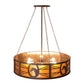 Meyda Lighting Horseshoe 42" 6-Light Rust Inverted Pendant Light With Amber Mica Shade Glass