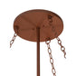 Meyda Lighting Horseshoe 42" 6-Light Rust Inverted Pendant Light With Amber Mica Shade Glass