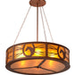 Meyda Lighting Horseshoe 42" 6-Light Rust Inverted Pendant Light With Amber Mica Shade Glass