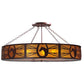 Meyda Lighting Horseshoe 48" 8-Light Semi-flush Mount Ceiling Light With Amber Mica Shade Glass