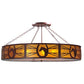 Meyda Lighting Horseshoe 48" 8-Light Semi-flush Mount Ceiling Light With Amber Mica Shade Glass