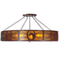 Meyda Lighting Horseshoe 48" 8-Light Semi-flush Mount Ceiling Light With Amber Mica Shade Glass