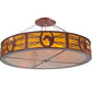 Meyda Lighting Horseshoe 48" 8-Light Semi-flush Mount Ceiling Light With Amber Mica Shade Glass