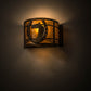 Meyda Lighting Horseshoe 8" Antique Copper Wall Sconce With Amber Mica Shade Glass