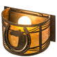 Meyda Lighting Horseshoe 8" Antique Copper Wall Sconce With Amber Mica Shade Glass