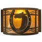 Meyda Lighting Horseshoe 8" Antique Copper Wall Sconce With Amber Mica Shade Glass