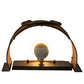 Meyda Lighting Horseshoe 8" Antique Copper Wall Sconce With Amber Mica Shade Glass