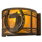 Meyda Lighting Horseshoe 8" Antique Copper Wall Sconce With Amber Mica Shade Glass