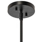 Meyda Lighting Horton 4" Solar Black Mini Pendant Light With Clear & White Shade Glass