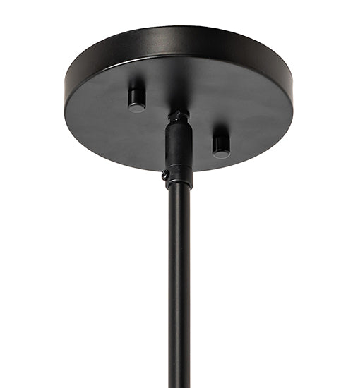 Meyda Lighting Horton 4" Solar Black Mini Pendant Light With Clear & White Shade Glass