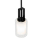 Meyda Lighting Horton 4" Solar Black Mini Pendant Light With Clear & White Shade Glass