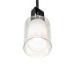 Meyda Lighting Horton 4" Solar Black Mini Pendant Light With Clear & White Shade Glass