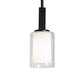 Meyda Lighting Horton 4" Solar Black Mini Pendant Light With Clear & White Shade Glass