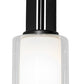Meyda Lighting Horton 4" Solar Black Mini Pendant Light With Clear & White Shade Glass