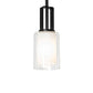 Meyda Lighting Horton 4" Solar Black Mini Pendant Light With Clear & White Shade Glass