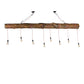 Meyda Lighting Hounds Tooth 120" 8-Light Cypress Wood Island Pendant Light