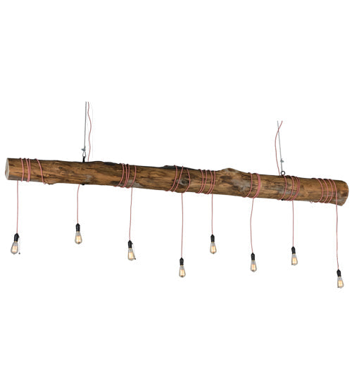 Meyda Lighting Hounds Tooth 120" 8-Light Cypress Wood Island Pendant Light