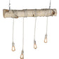 Meyda Lighting Hounds Tooth 36" 4-Light Natural Wood & White Island Pendant Light