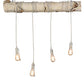 Meyda Lighting Hounds Tooth 36" 4-Light Natural Wood & White Island Pendant Light