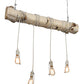 Meyda Lighting Hounds Tooth 36" 4-Light Natural Wood & White Island Pendant Light