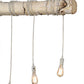 Meyda Lighting Hounds Tooth 36" 4-Light Natural Wood & White Island Pendant Light