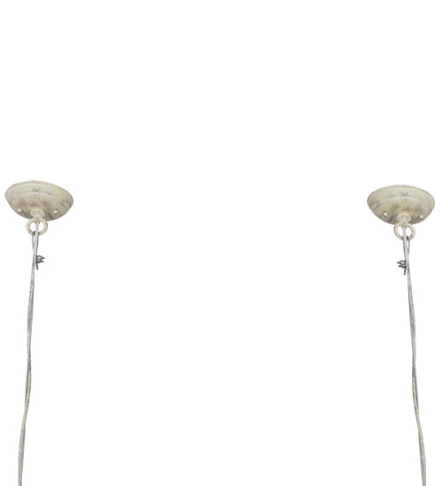 Meyda Lighting Hounds Tooth 36" 4-Light Natural Wood & White Island Pendant Light