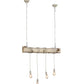 Meyda Lighting Hounds Tooth 36" 4-Light Natural Wood & White Island Pendant Light