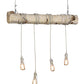 Meyda Lighting Hounds Tooth 36" 4-Light Natural Wood & White Island Pendant Light