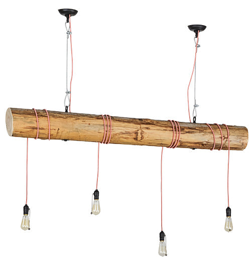 Meyda Lighting Hounds Tooth 60" 4-Light Cypress Wood Island Pendant Light