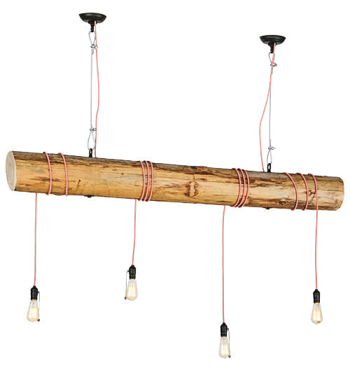 Meyda Lighting Hounds Tooth 60" 4-Light Cypress Wood Island Pendant Light