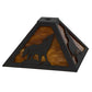 Meyda Lighting Howling Wolf 16" Oil Rubbed Bronze Frame With Honey Art Shade Glass