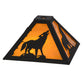 Meyda Lighting Howling Wolf 16" Oil Rubbed Bronze Frame With Honey Art Shade Glass
