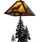 Meyda Lighting Howling Wolf 21" 2-Light Oil Rubbed Bronze Table Lamp With Honey Art Shade Glass and Lighted Base
