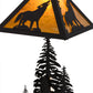 Meyda Lighting Howling Wolf 21" 2-Light Oil Rubbed Bronze Table Lamp With Honey Art Shade Glass and Lighted Base