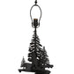 Meyda Lighting Howling Wolf 21" 2-Light Oil Rubbed Bronze Table Lamp With Honey Art Shade Glass and Lighted Base