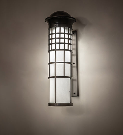 Meyda Lighting Hudson House 10" Craftsman Brown Wall Sconce With White Rainstone Idalight Shade