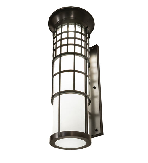 Meyda Lighting Hudson House 10" Craftsman Brown Wall Sconce With White Rainstone Idalight Shade