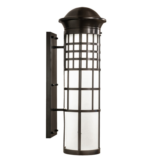 Meyda Lighting Hudson House 10" Craftsman Brown Wall Sconce With White Rainstone Idalight Shade