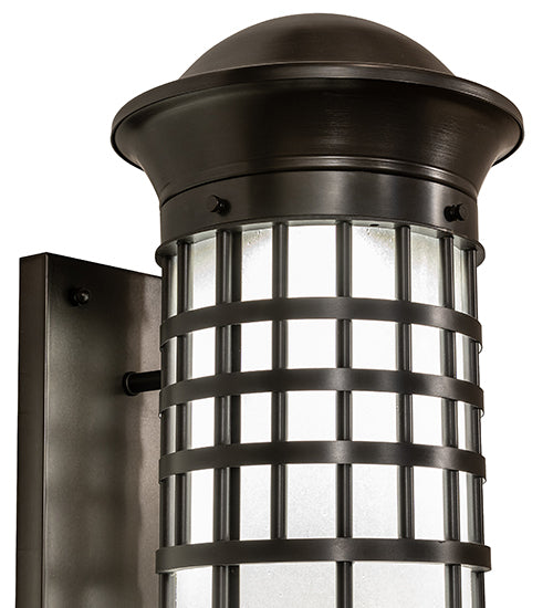 Meyda Lighting Hudson House 10" Craftsman Brown Wall Sconce With White Rainstone Idalight Shade