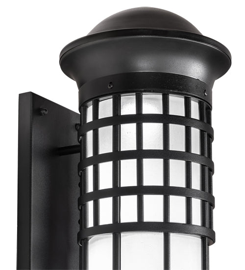 Meyda Lighting Hudson House 228927 10" Black Textured Wall Sconce With Frosted Rainstone Idalight Shade