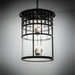 Meyda Lighting Hudson House 24" 6-Light Solar Black Pendant Light With Clear Seeded Shade Glass
