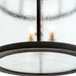 Meyda Lighting Hudson House 24" 6-Light Solar Black Pendant Light With Clear Seeded Shade Glass